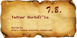 Tefner Borbála névjegykártya